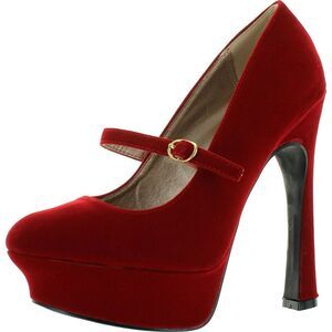 East Lion Pageant-25 Red Velvet Womens pumps-shoes 5.5 NEW